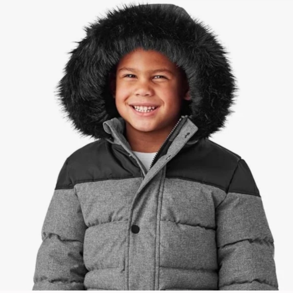 Members Mark Boys Favorite Toddler Puffer Winter Coat/Jacket Removal Hood Size 5